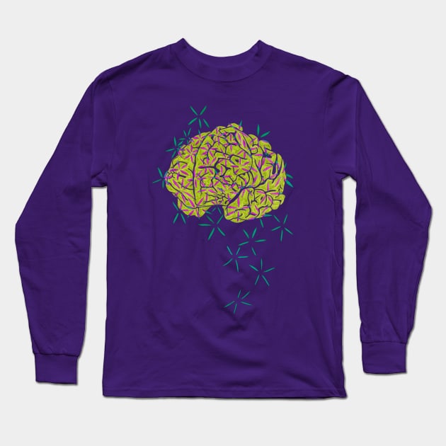 Floral Brain Long Sleeve T-Shirt by RaLiz